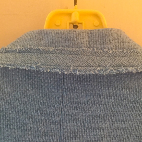 Brand is Nygard Collection. Size 14. Light sky blue. Made of silk and rayon. - Picture 6 of 7